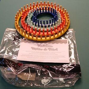 Knifty Knitter, Instruction Sheet and plastic storage bag Cottagecore